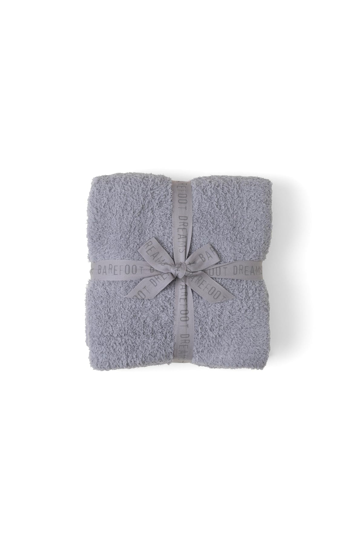 Barefoot Dreams plaid devant montrant couleur dove gray et élégance