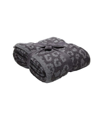 Barefoot Dreams plaid face avant léopard graphite, douceur et style décoratif