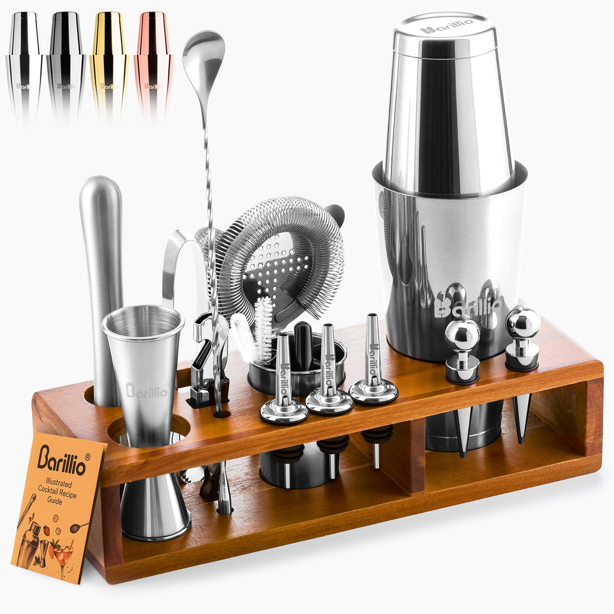 barillio vue avant du kit barman, organisation élégante pour soirées