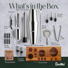 barillio gros plan du shaker inox SS304, finition polie durable
