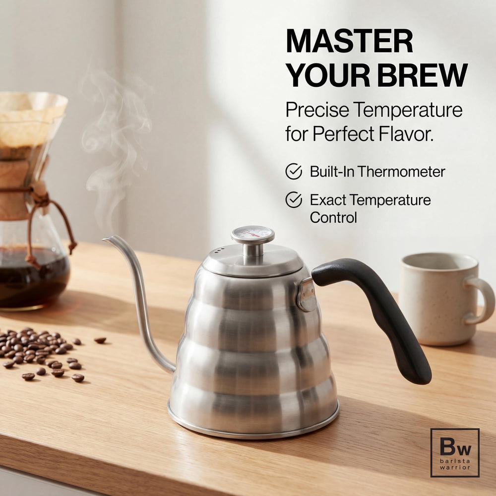 Barista Warrior thermomètre intégré garantissant température précise
