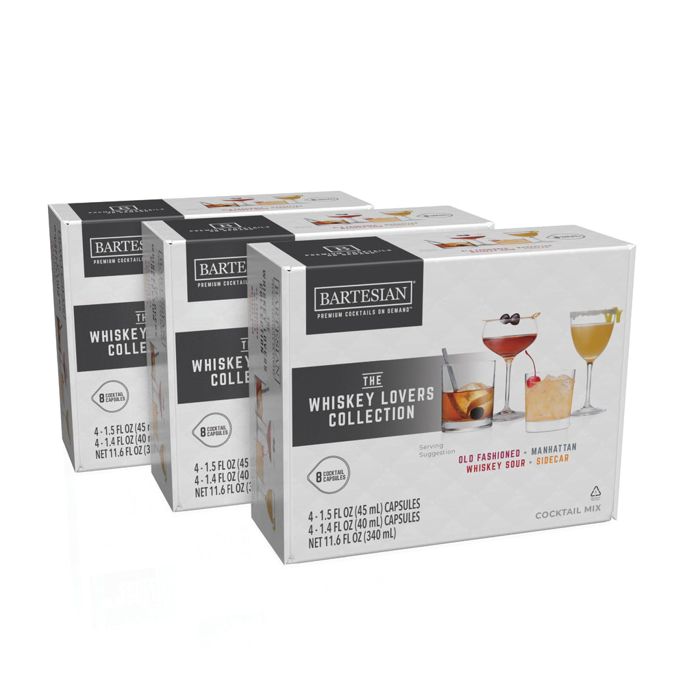 Bartesian boîte 24 capsules whisky lovers montrant le packaging et avantage praticité