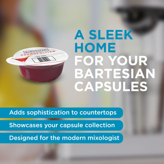 Bartesian vue de dessus des capsules organisées pour un repérage rapide