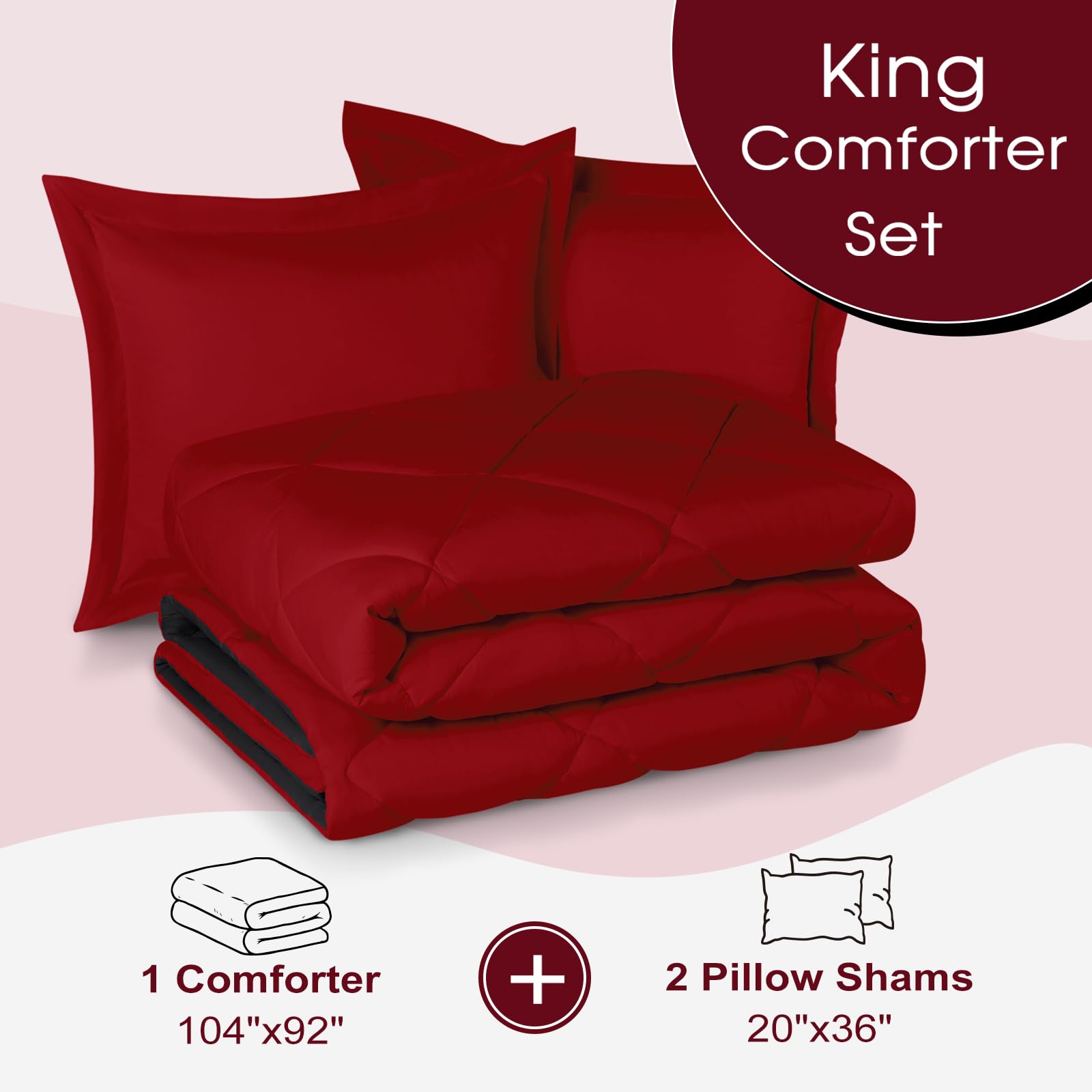 Basic Beyond comparaison échelle montrant taille king 104x92 pour bonne retombée