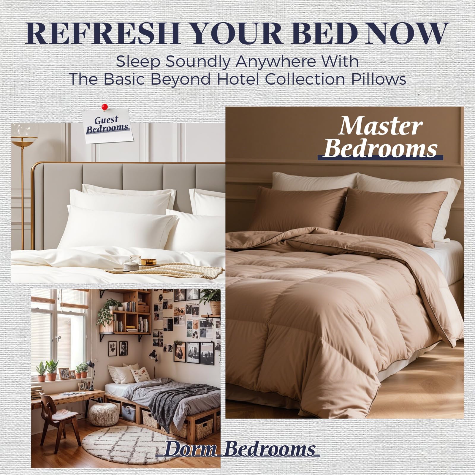 Basic Beyond main qui pousse l'oreiller pour montrer résilience et soutien