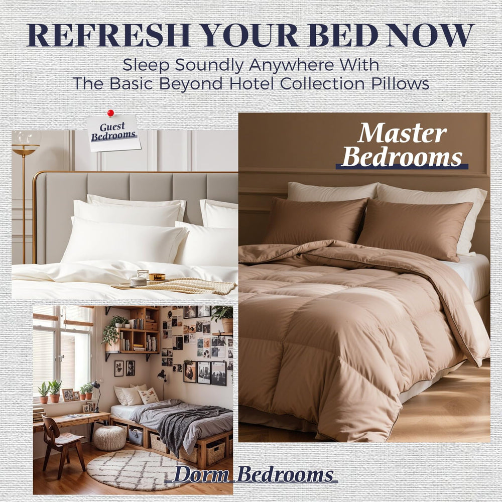 Basic Beyond oreillers en chambre d'hôtel, apparence luxueuse invitante