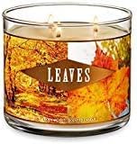 Bath & Body Works bougie Leaves face montrant packaging élégant et ambiance chaleureuse