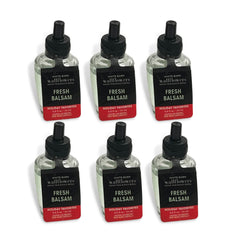 Bath & Body Works recharge Fresh Balsam en pack de six montrant emballage et flacons, parfum durable