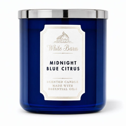 Bath & Body Works bougie Midnight Blue Citrus face avant élégante