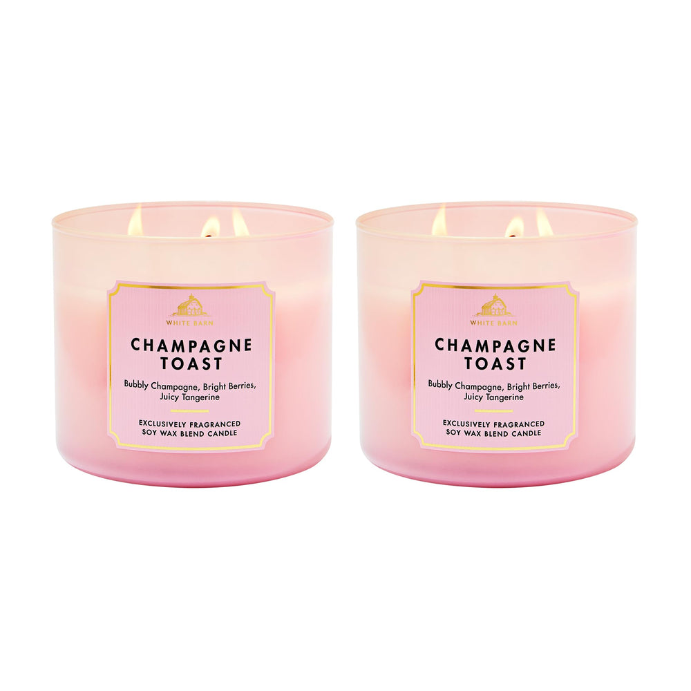 Bath & Body Works bougie Champagne Toast vue face jarre, élégant centre de table