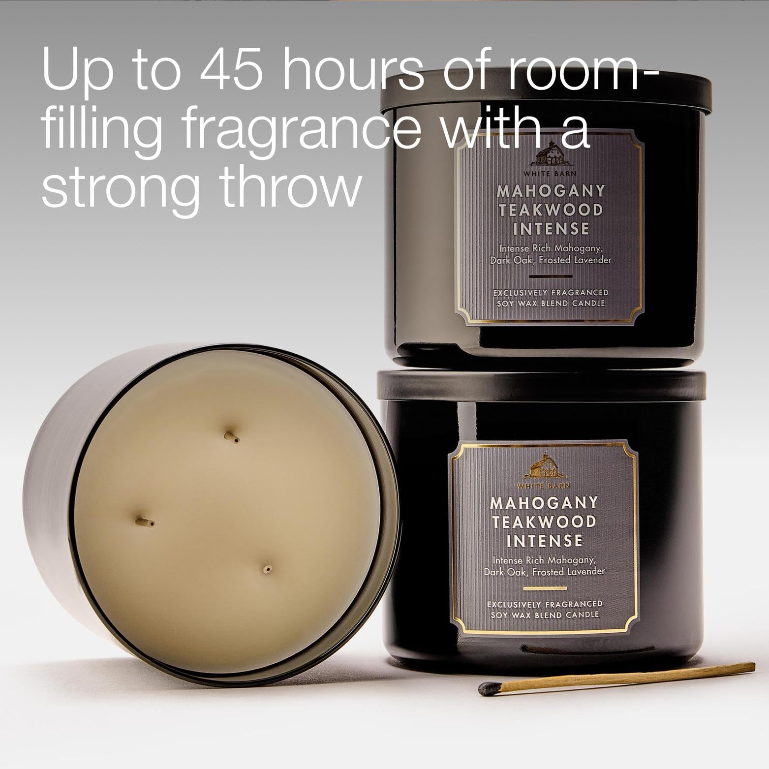 Comparaison d'échelle Bath & Body Works Mahogany Teakwood Intense à côté d'un objet courant, idée taille réelle