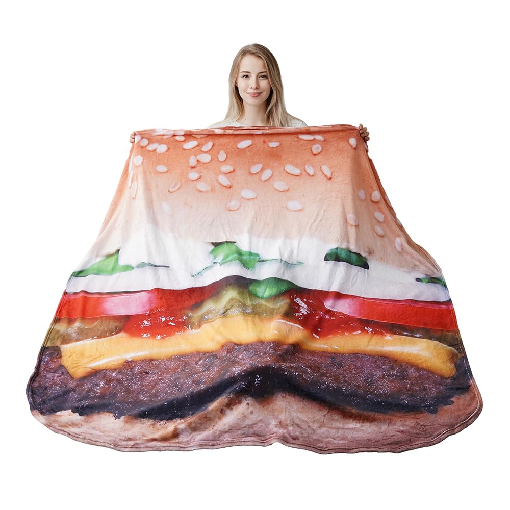 BATTILO HOME couverture hamburger vue de face montrant motif réaliste et confort