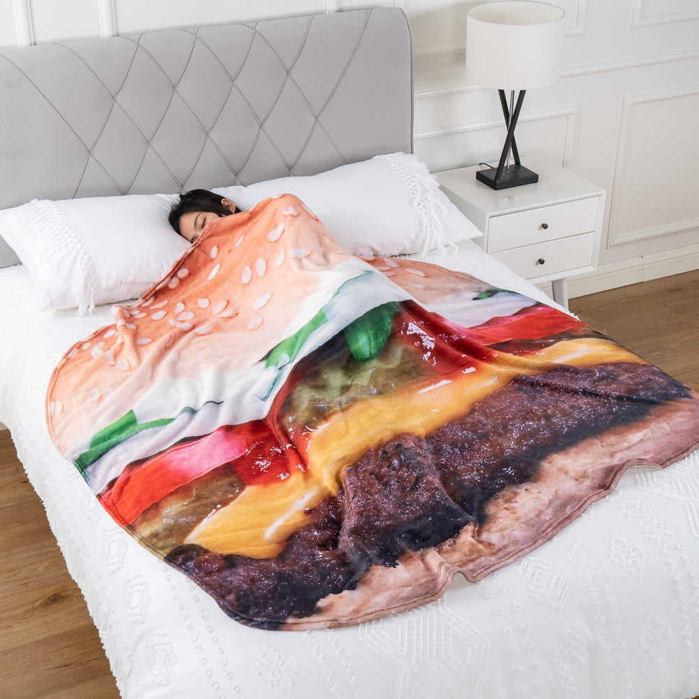 BATTILO HOME personne enveloppée portant la couverture hamburger pour chaleur instantanée