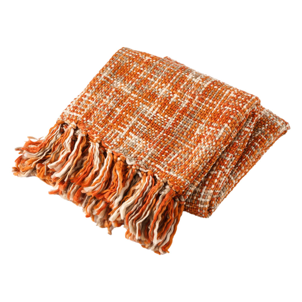 BATTILO HOME couverture orange face avant apportant chaleur déco