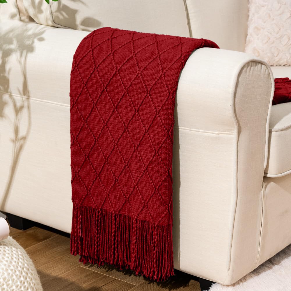 BATTILO HOME plaid entier rouge étalé montrant la taille généreuse et confort