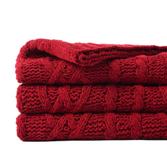 BATTILO HOME plaid rouge foncé face recto, apporte chaleur décorative