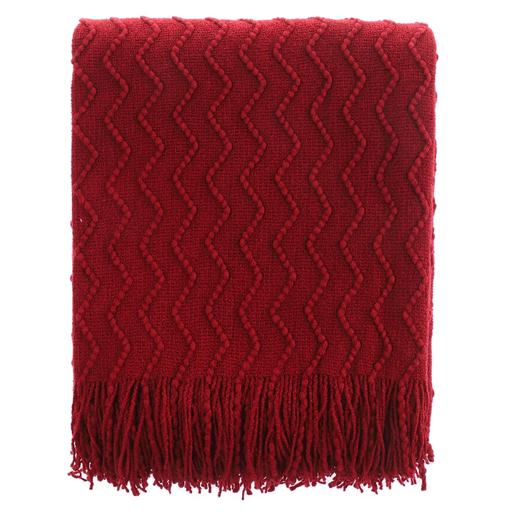 BATTILO HOME plaid rouge face canapé apporte élégance décorative