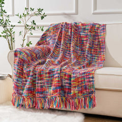 BATTILO HOME plaid face multicolore montrant design bohème et atmosphère chaleureuse