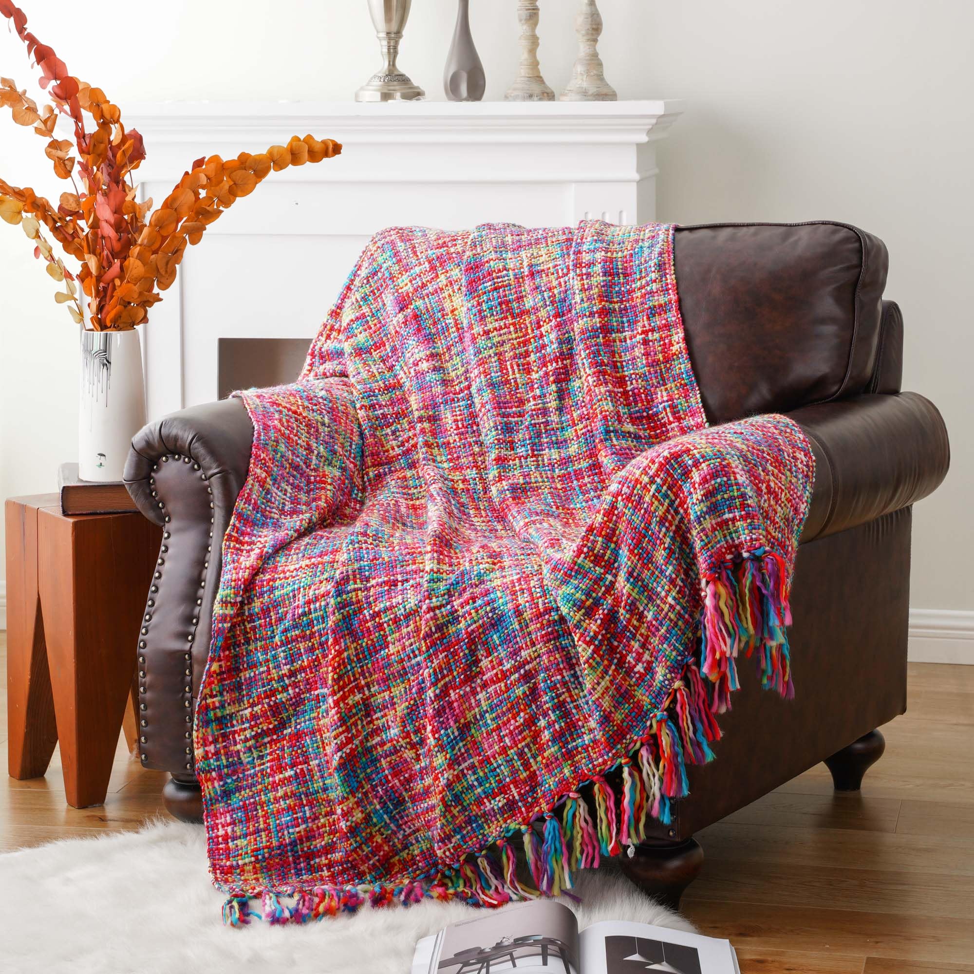 BATTILO HOME plaid plié montrant échelle 50x60 pouces et rangement facile
