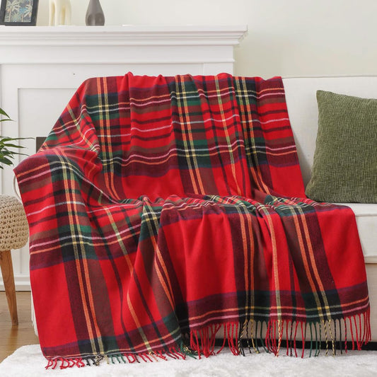 BATTILO HOME plaid rouge face avant apportant chaleur visuelle