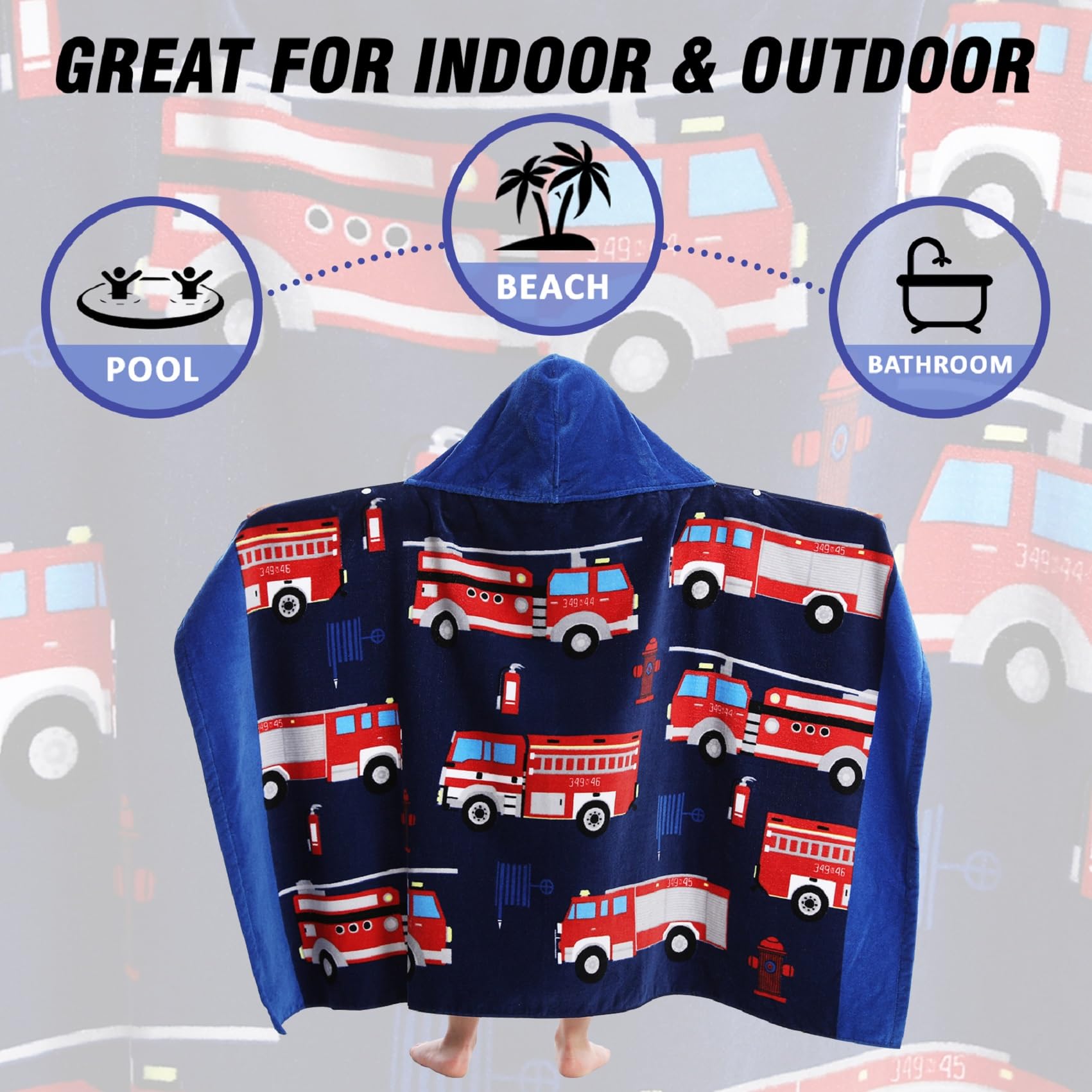 Bavilk poncho comparaison taille 76x127 cm sur enfant, adapté et couvrant