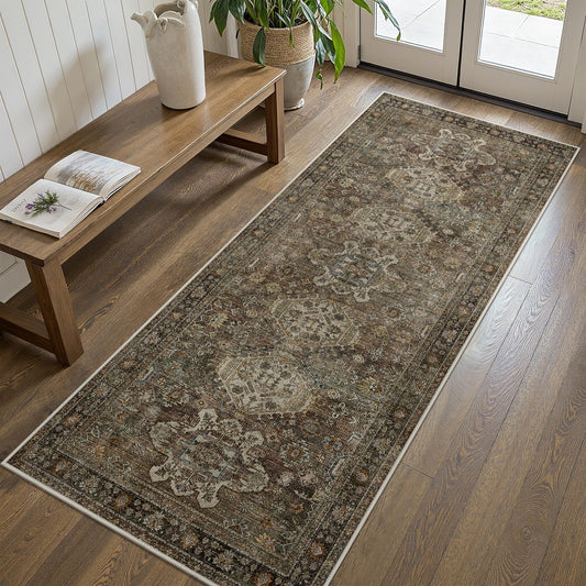 Bavni vue frontale du tapis runner montrant motif vintage et élégance