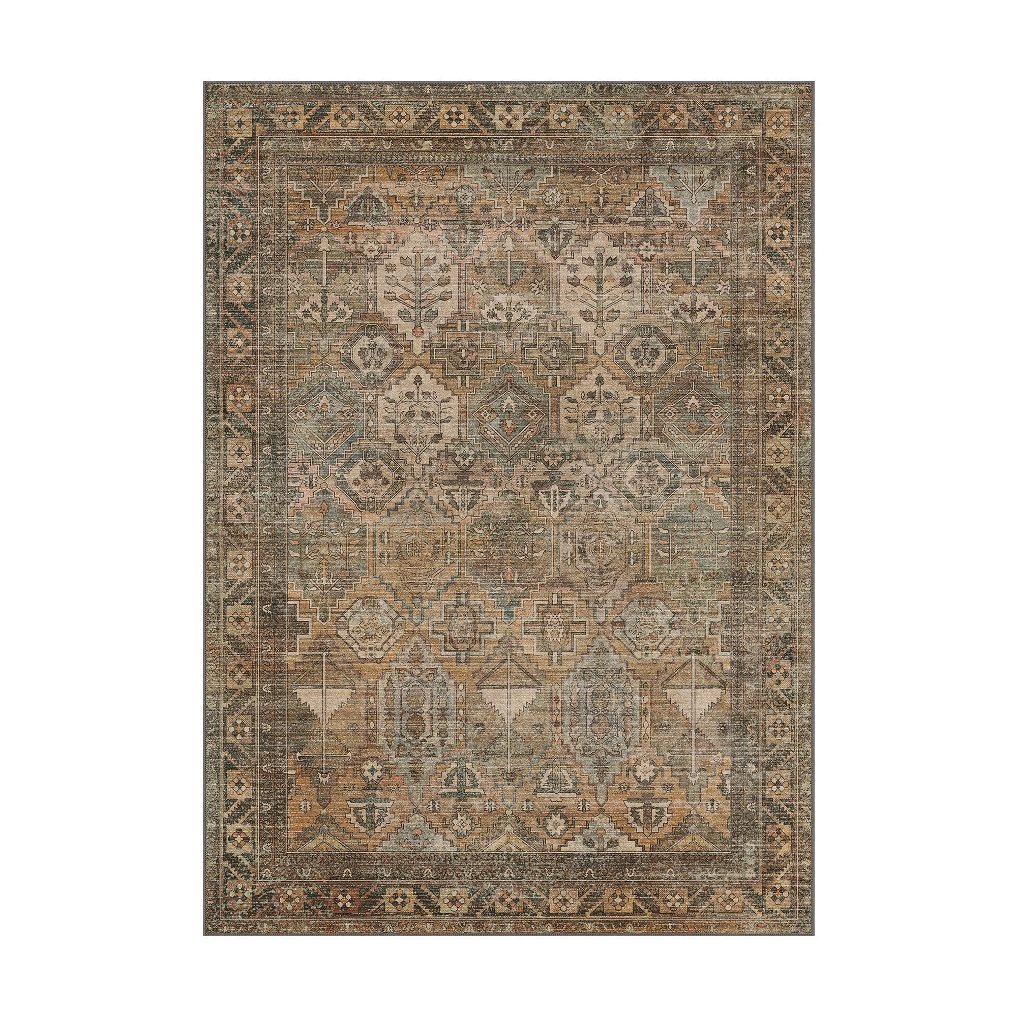 Bavni tapis avec objet pour échelle démontrant taille 5x7 adaptée aux pièces moyennes