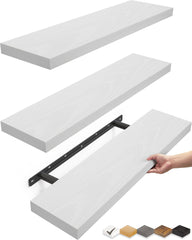 BAYKA étagère flottante face montrant design épuré et finition blanche bénéfique