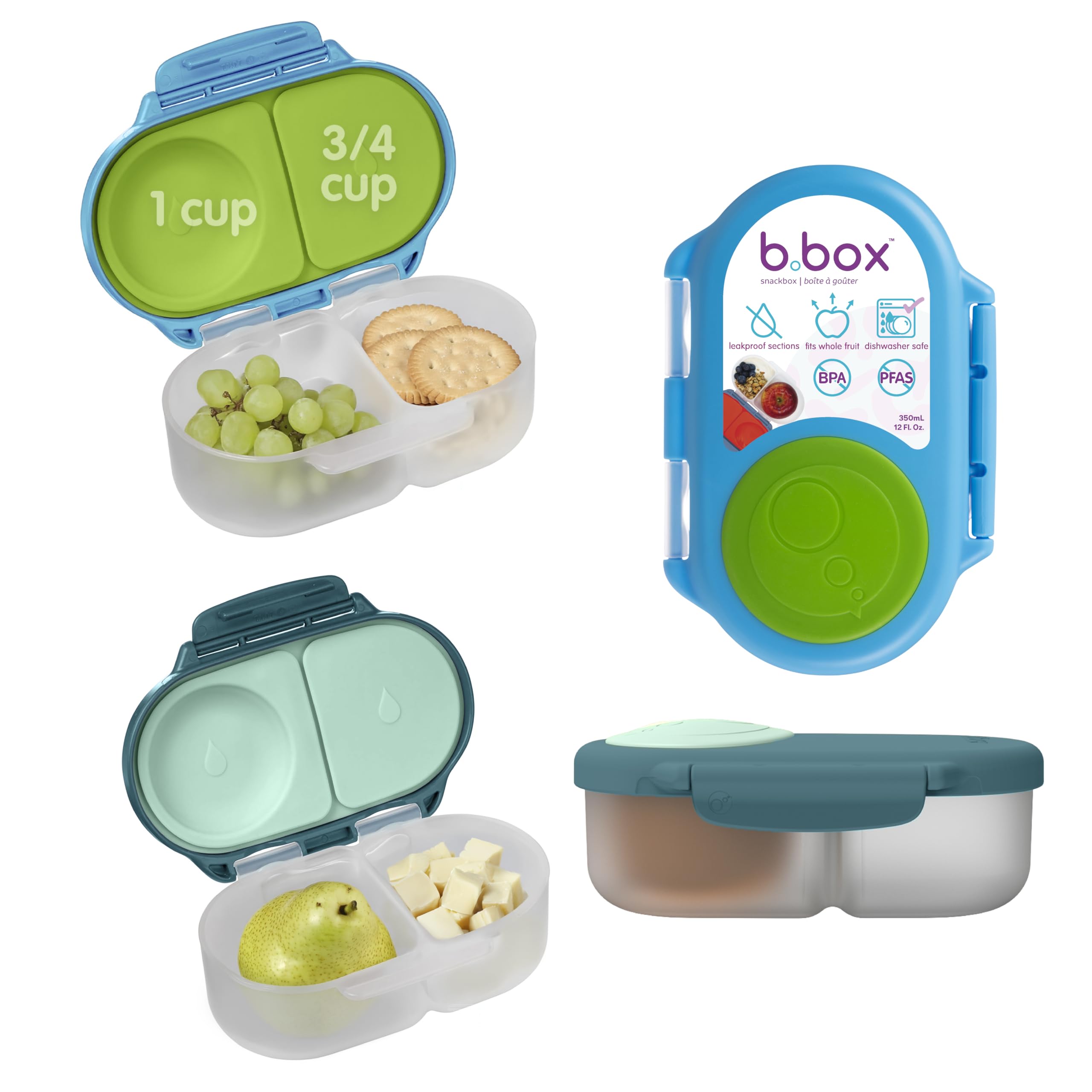 b.box vue avant du pack de deux boîtes snack, rangement pratique