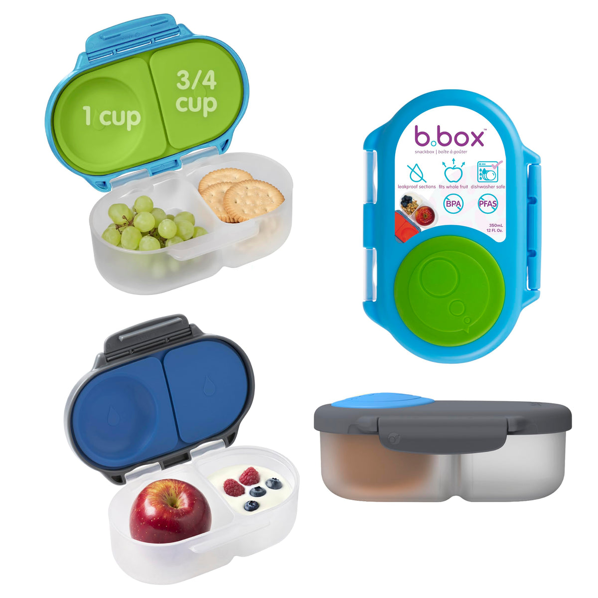 b.box vue de face de la snack box montrant fermeture sûre et design