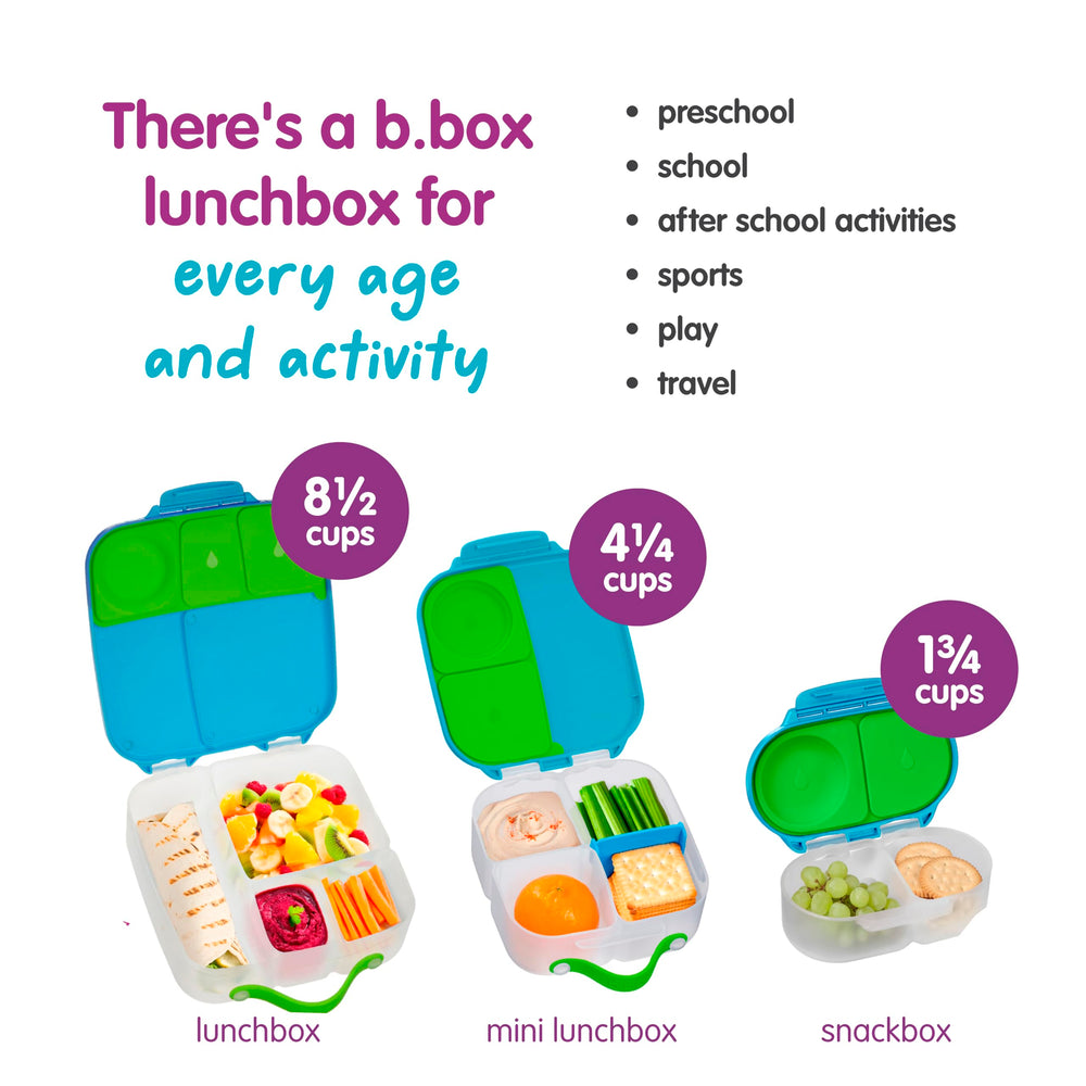 b.box mise en table avec collations variées pour crèche ou pique-nique
