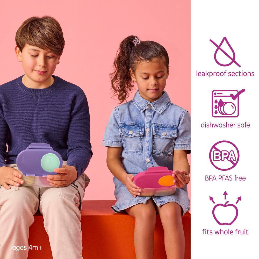b.box boîte snack ouverte révélant deux compartiments pratiques pour collations