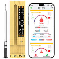 BBQOVN base intelligente affichant températures, lisibilité instantanée pour contrôler cuisson