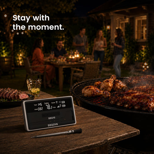 BBQOVN base magnétique affichant températures pour surveillance sans téléphone