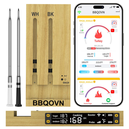 BBQOVN vue avant de l’appareil montrant design et boutons, facilitant le contrôle