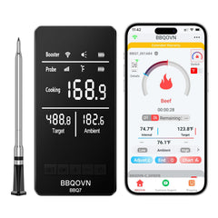 BBQOVN thermomètre face avant affichage clair et contrôle sans téléphone