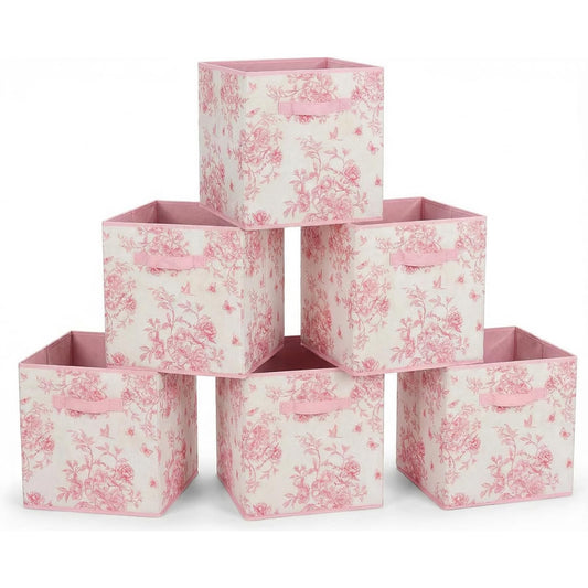 BBSET boîte florale face avant montrant motif rose et rangement décoratif