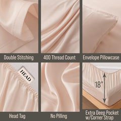 BC BELLA COTERIE drap-housse 18 pouces illustrant l'ajustement pour matelas épais