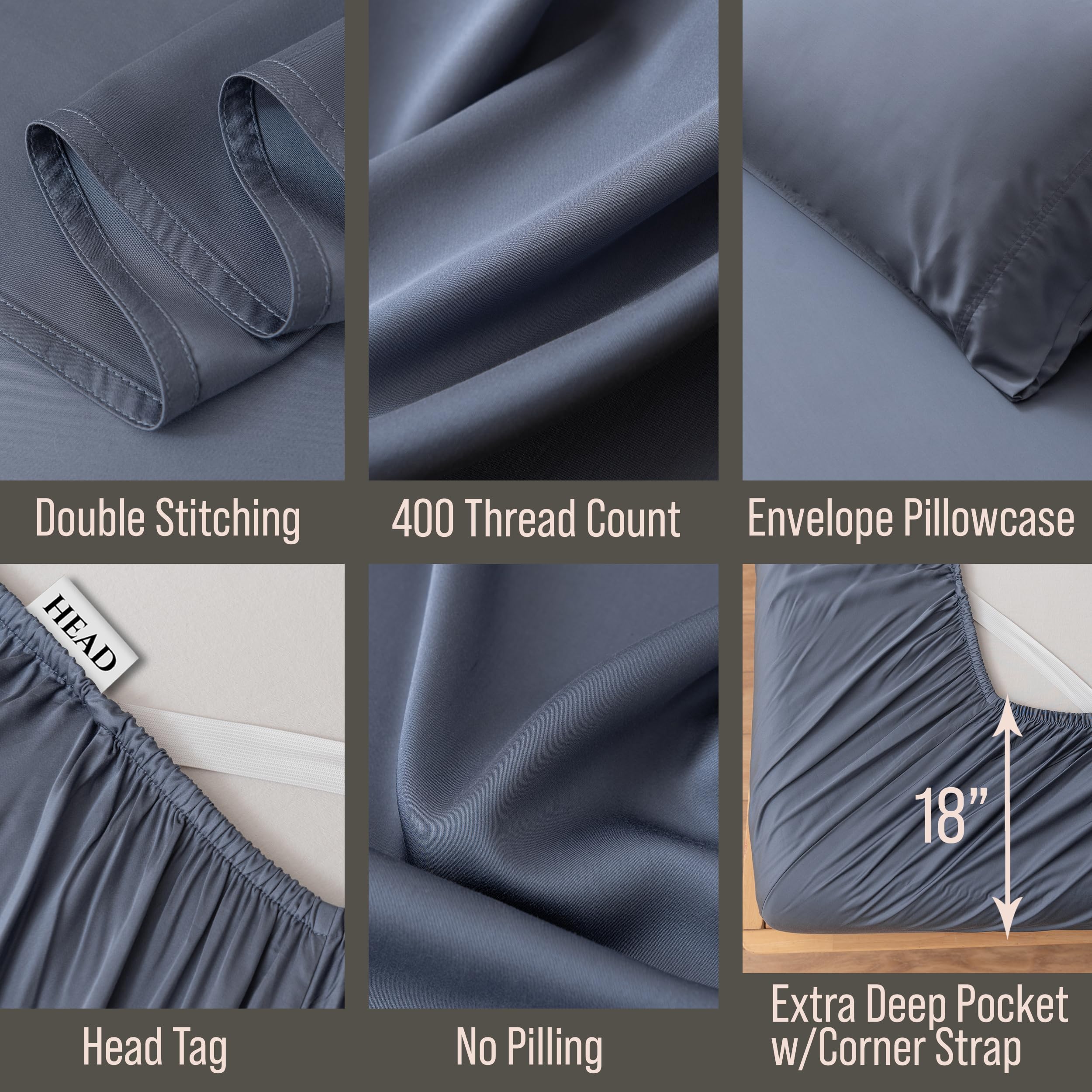 BC BELLA COTERIE drap-housse poche 18 pouces assurant maintien sur matelas épais