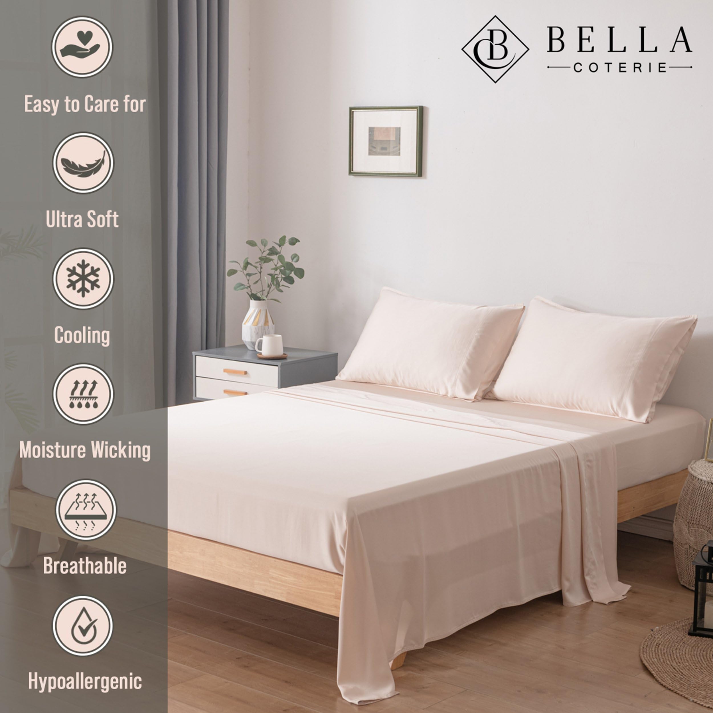 BC BELLA COTERIE gros plan viscose de bambou montrant la texture soyeuse et le confort