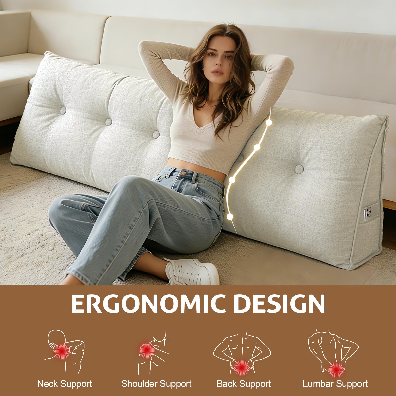 Bcareself coussin déballé après emballage sous vide, récupération rapide
