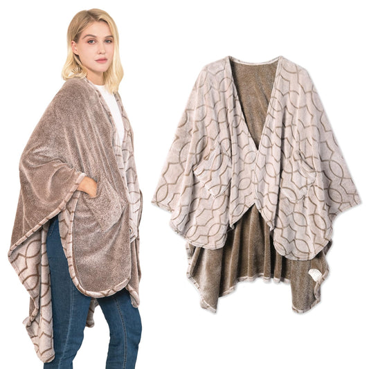 Bcareself poncho face avant montrant coupe cape et confort