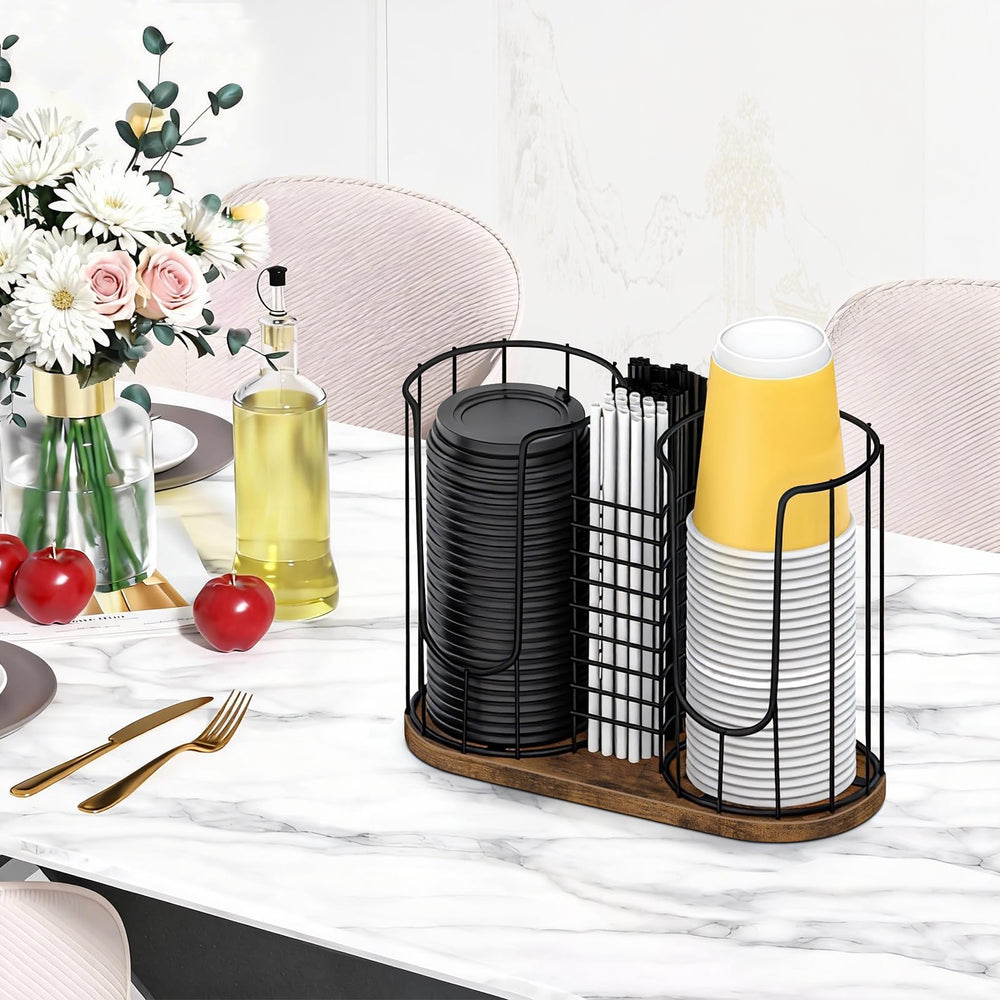 BCOZLUX compartiments garnis de couvercles et pailles pour organisation pratique