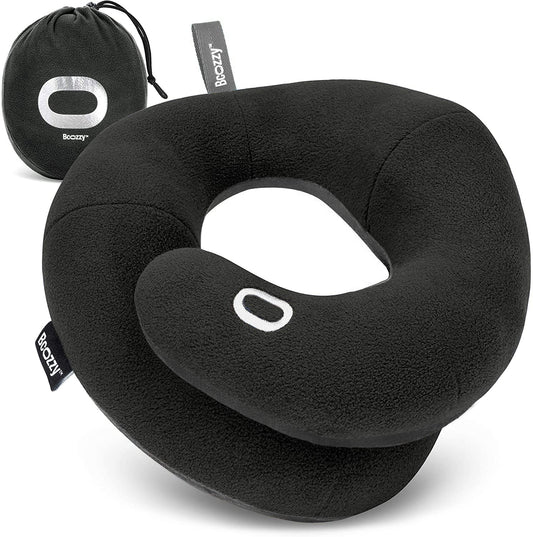 bcozzy vue avant du coussin noir montrant maintien confortable