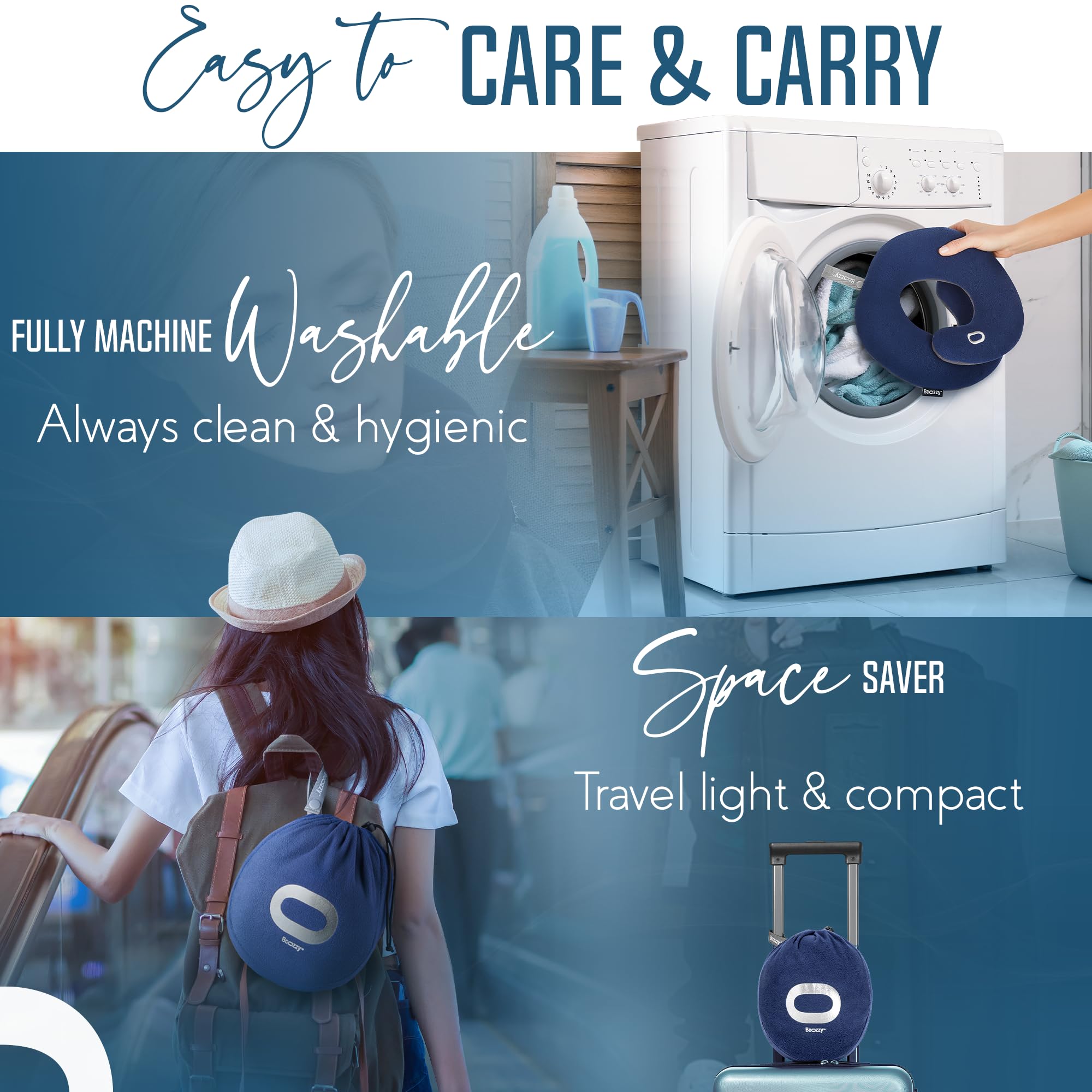 bcozzy plié montrant support combiné menton et nuque efficace
