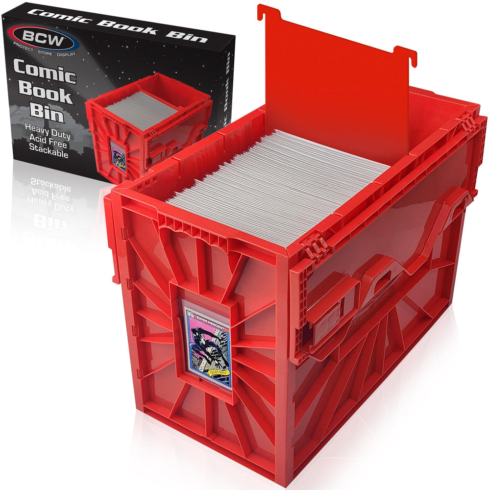 BCW boîte courte rouge face avant montrant finition robuste et rangement facile