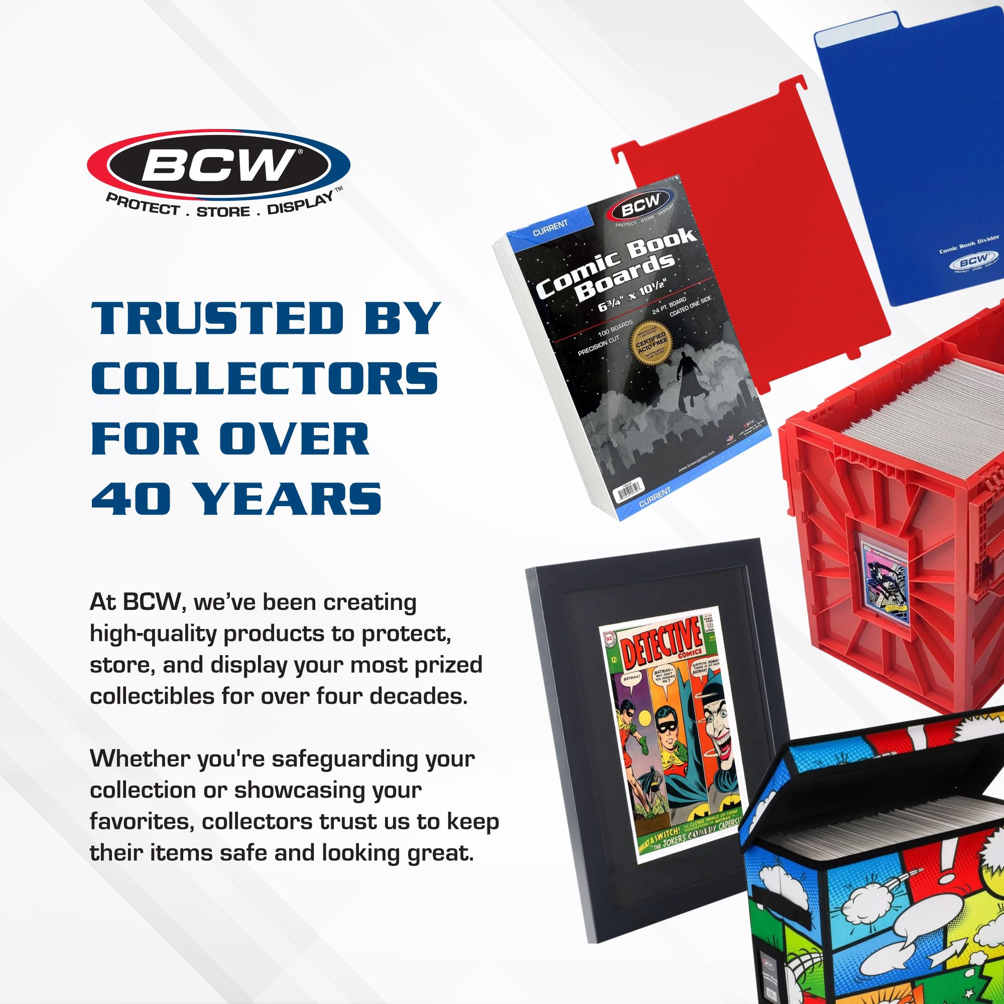 BCW boîte en situation salon démontrant présentation soignée et protection