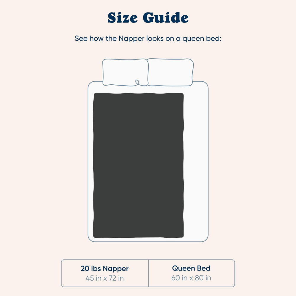Bearaby Napper comparaison taille montrant dimensions utiles pour lit