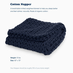 Bearaby Napper gros plan tricot coton illustrant texture respirante et durable