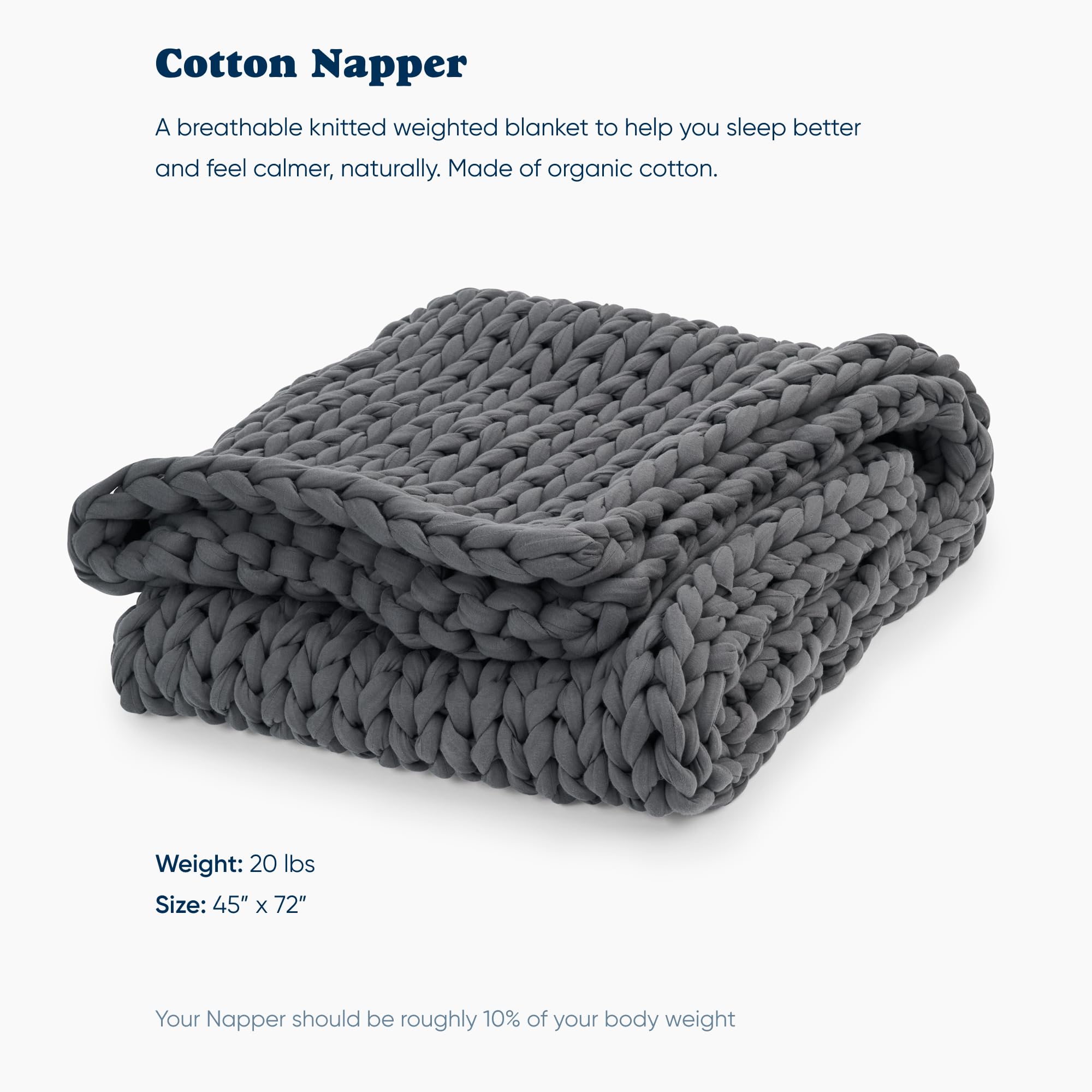 Bearaby Napper gros plan du tricot montrant texture respirante durable